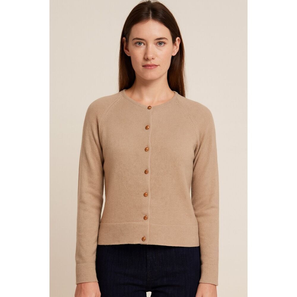 Vintage Stephanie Andrews Wool tan Cardigan